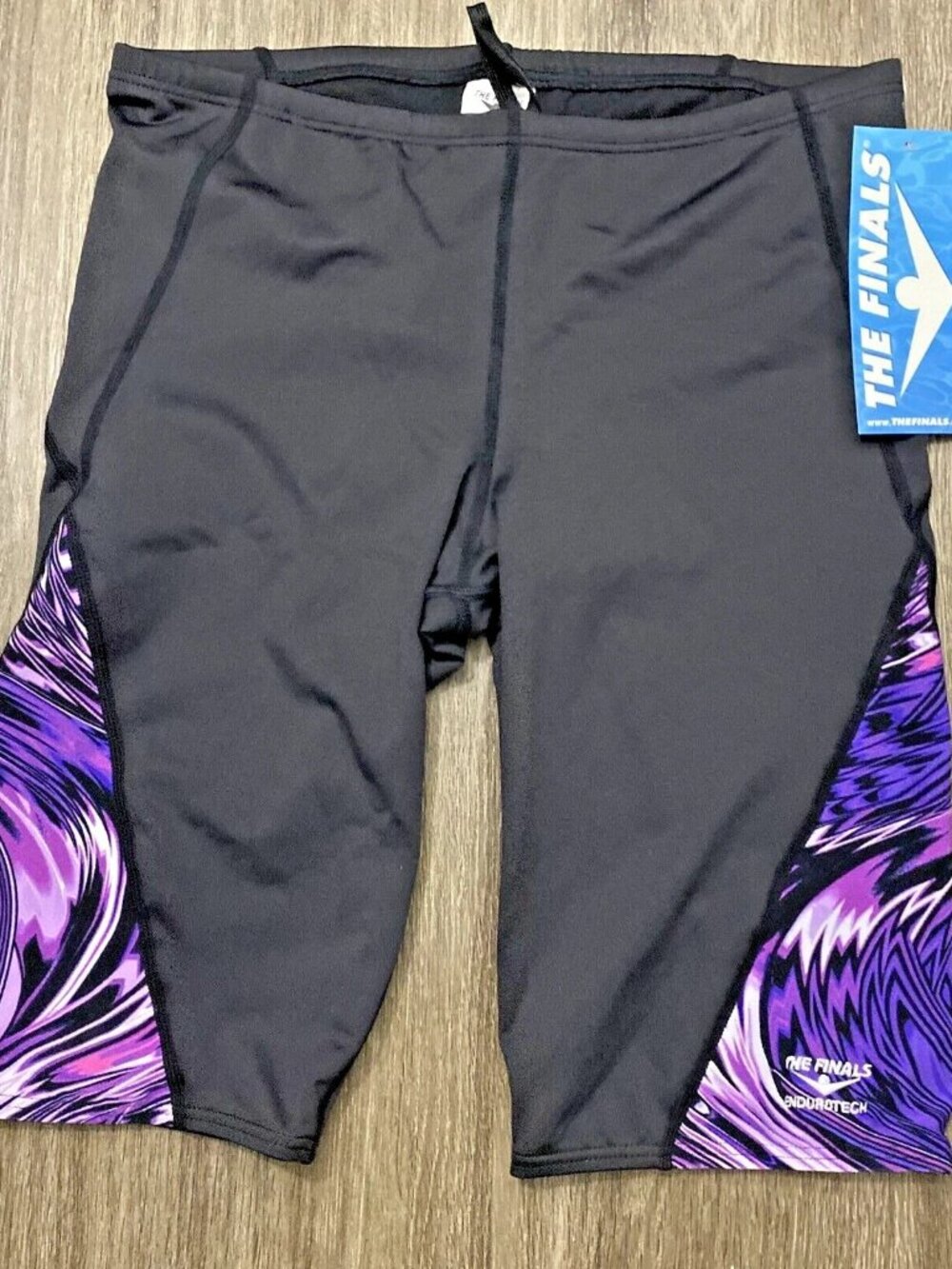 The Finals Enduro Tech Jammer Grabbag Men's Sz 36 Swim Shorts Fit Stretch Black